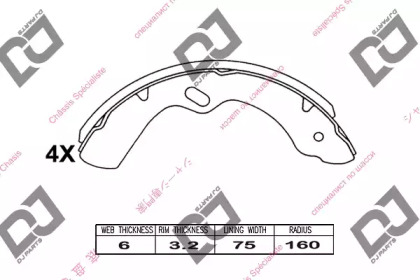 Комлект тормозных накладок DJ PARTS BS1028